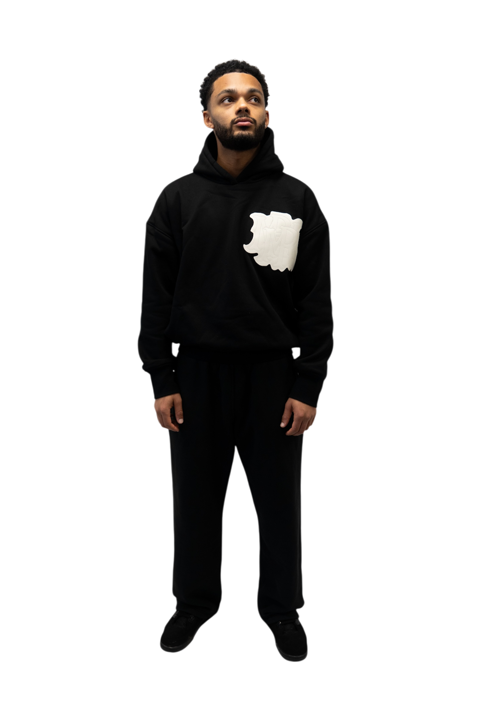 LEATHER PATCH HOODIE